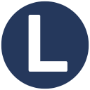 White Letter L on blue background circle